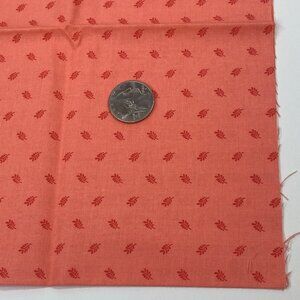 1/2 Yd Quilting Fabric Peach Orange Leaf Fabric Quilt Cut Tangerine Cotton